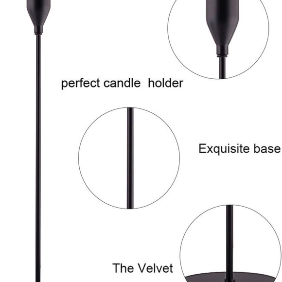 Matte Black Candle Holders Set of 3 - Picture 3 of 4